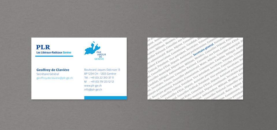 Corporate Identity d'un parti politique 9 Visuel des business cards