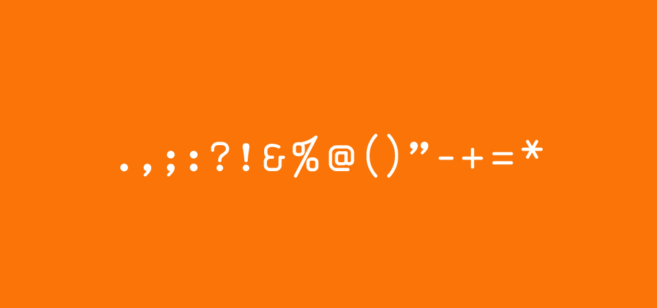 Identité graphique 5 Typographie pour la ponctuation en orange