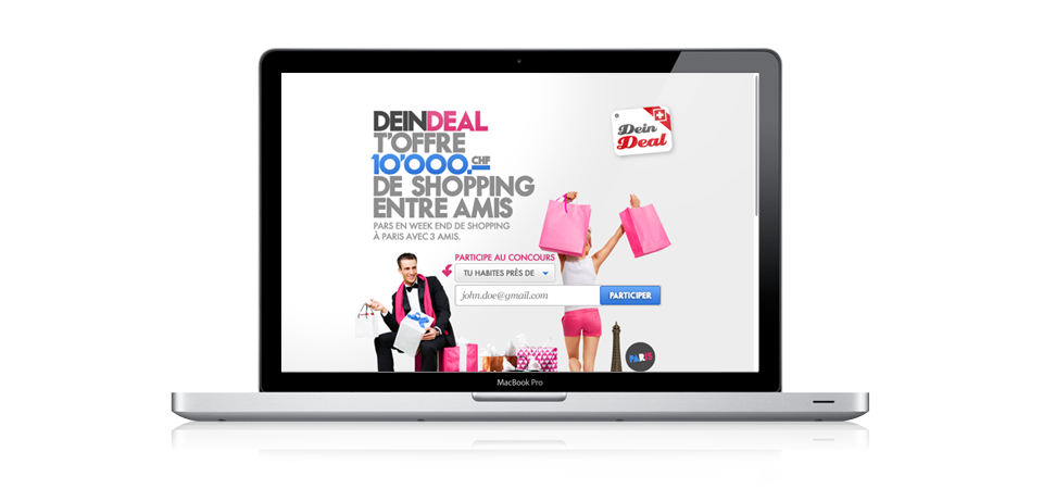 Concours en ligne 7 Page d'accueil du concours en ligne sur ordinateur portable