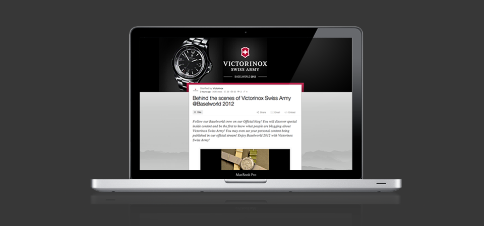 Un Storify pour Victorinox 4 Visuel du Storify sur ordinateur portable