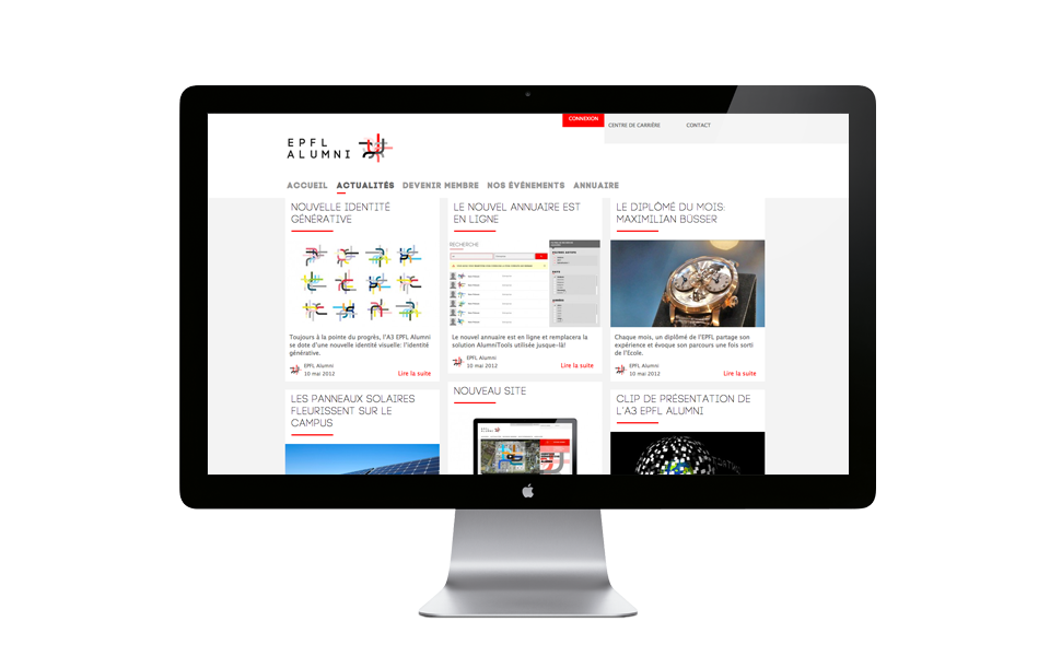 Identité Générative et site web 16 Visuel du site internet sur ordinateur