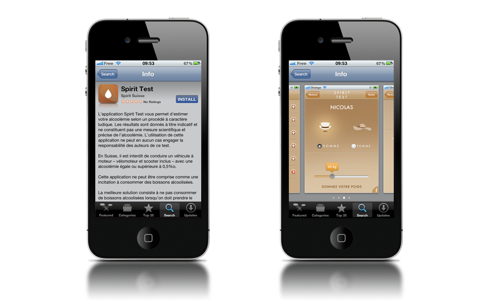 Application iPhone & Android 4 Détails de l'appli