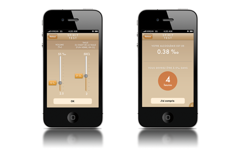 Application iPhone & Android 3 Paramètres de l'Application