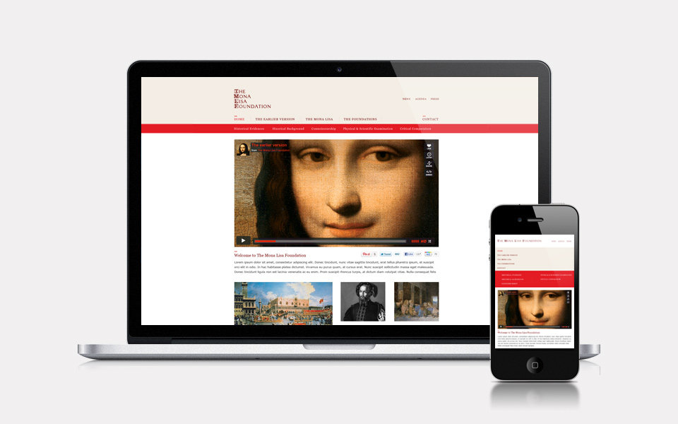 Stratégie « Earlier Mona Lisa » 6 Visuel du site internet sur ordinateur portable et smartphone
