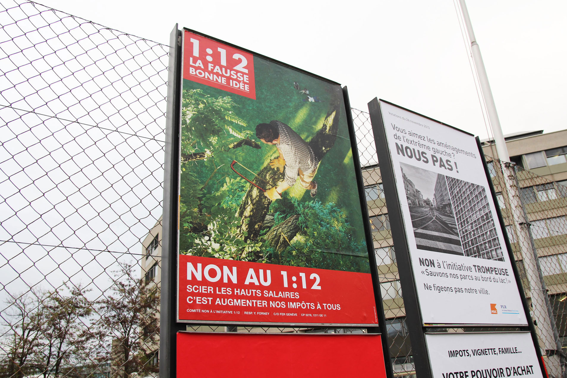 La campagne politique "Initiative 1:12, une bonne idée?" 3 Visuel de la troisième affiche de la campagne politique