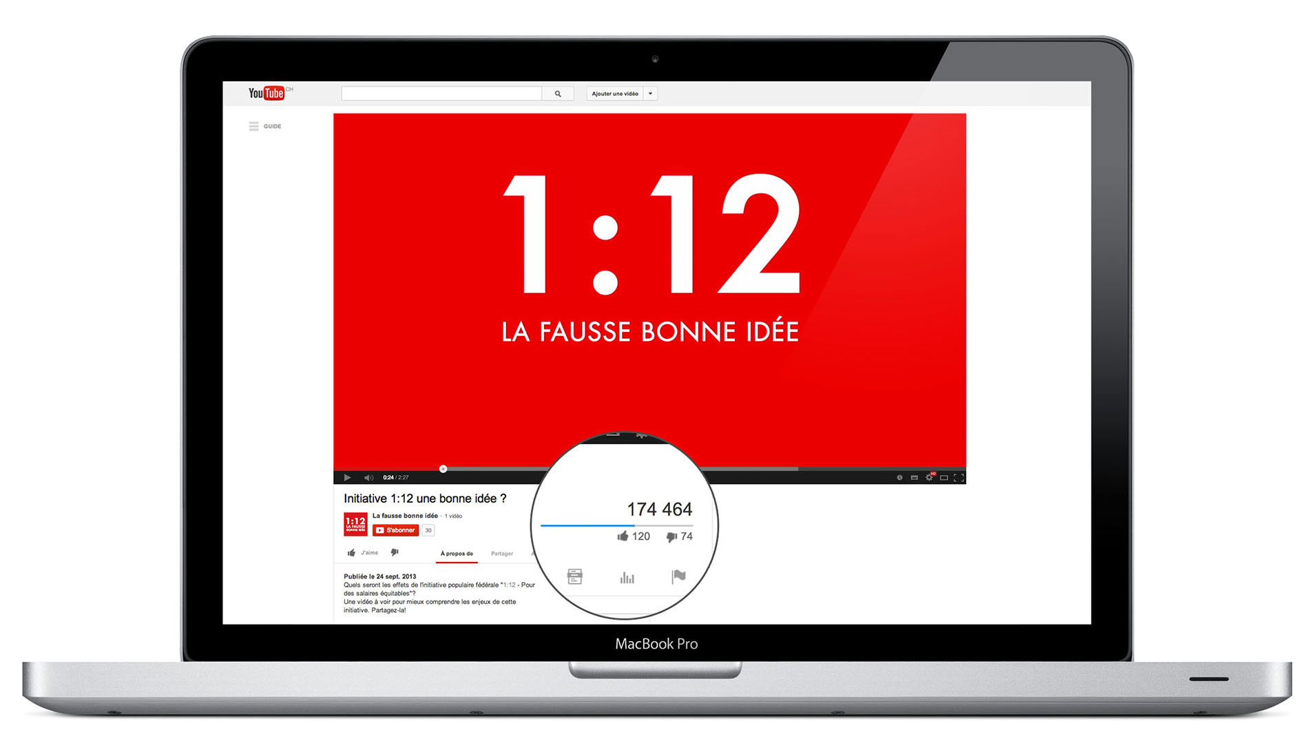 La campagne politique "Initiative 1:12, une bonne idée?" 9 Nombre de vues du court métrage sur youtube