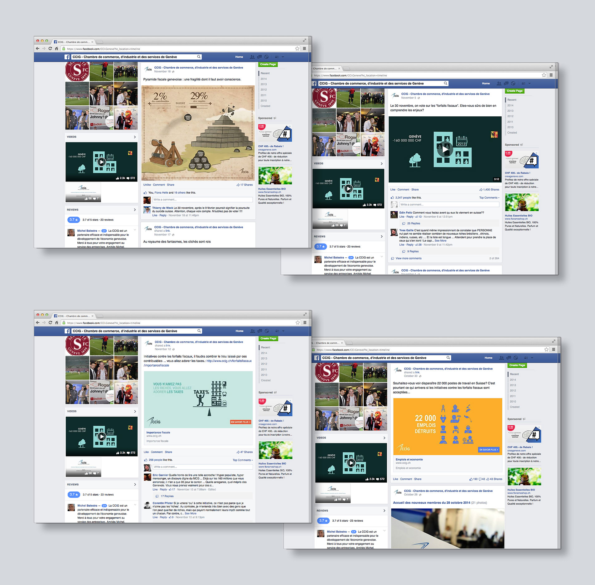 Campagne Politique - NON à l'initiative pour l'abolition des forfaits fiscaux 13 Community management de la campagne politique