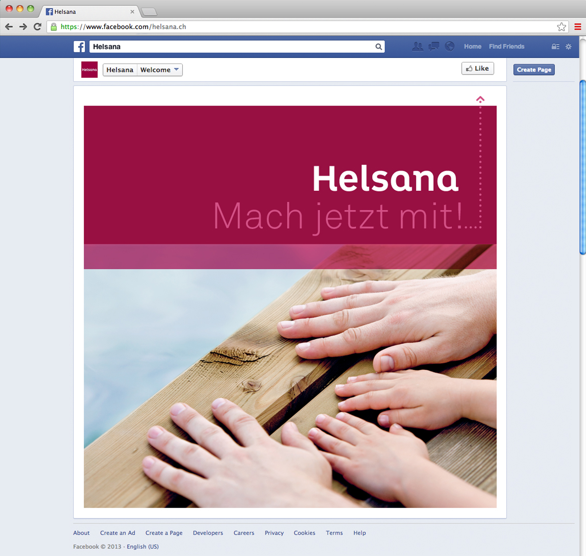 Stratégie Réseaux Sociaux 3 Home de Helsana sur Facebook