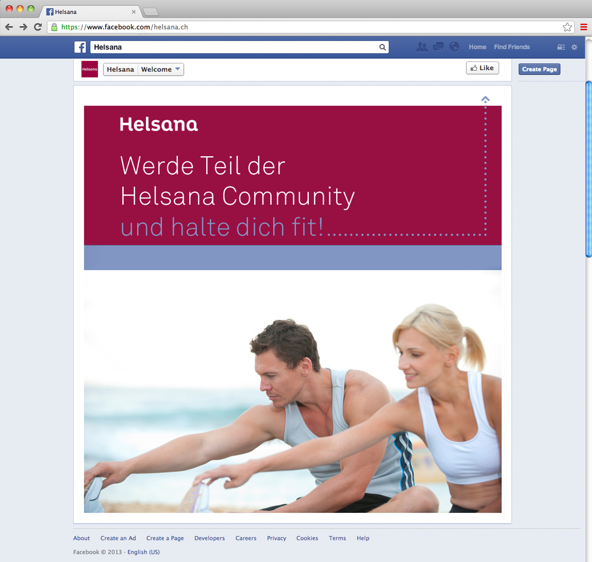 Stratégie Réseaux Sociaux 5 Home de Helsana sur Facebook