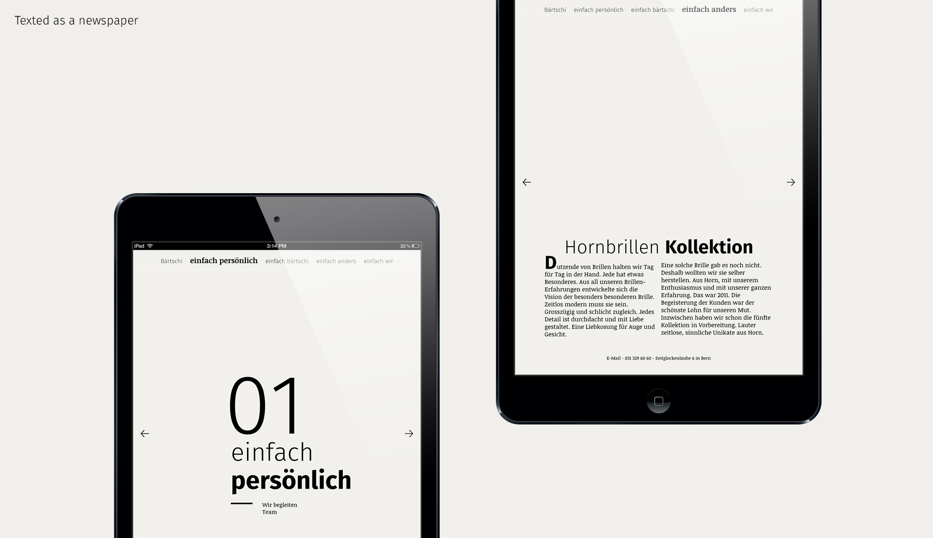 L'idée d'un catalogue print numérique comme site internet 1 Aperçu du site internet sur smartphone