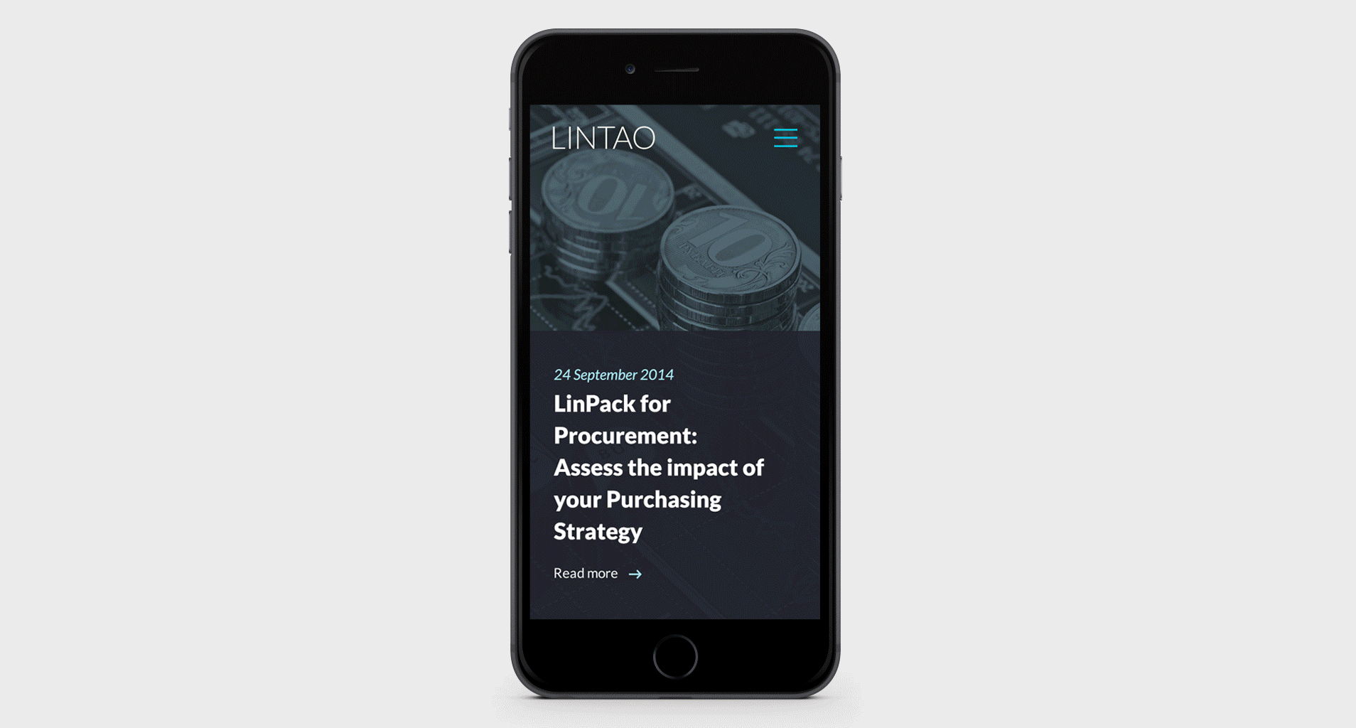 Visuel du nouveau site internet de Lintao sur téléphone portable
