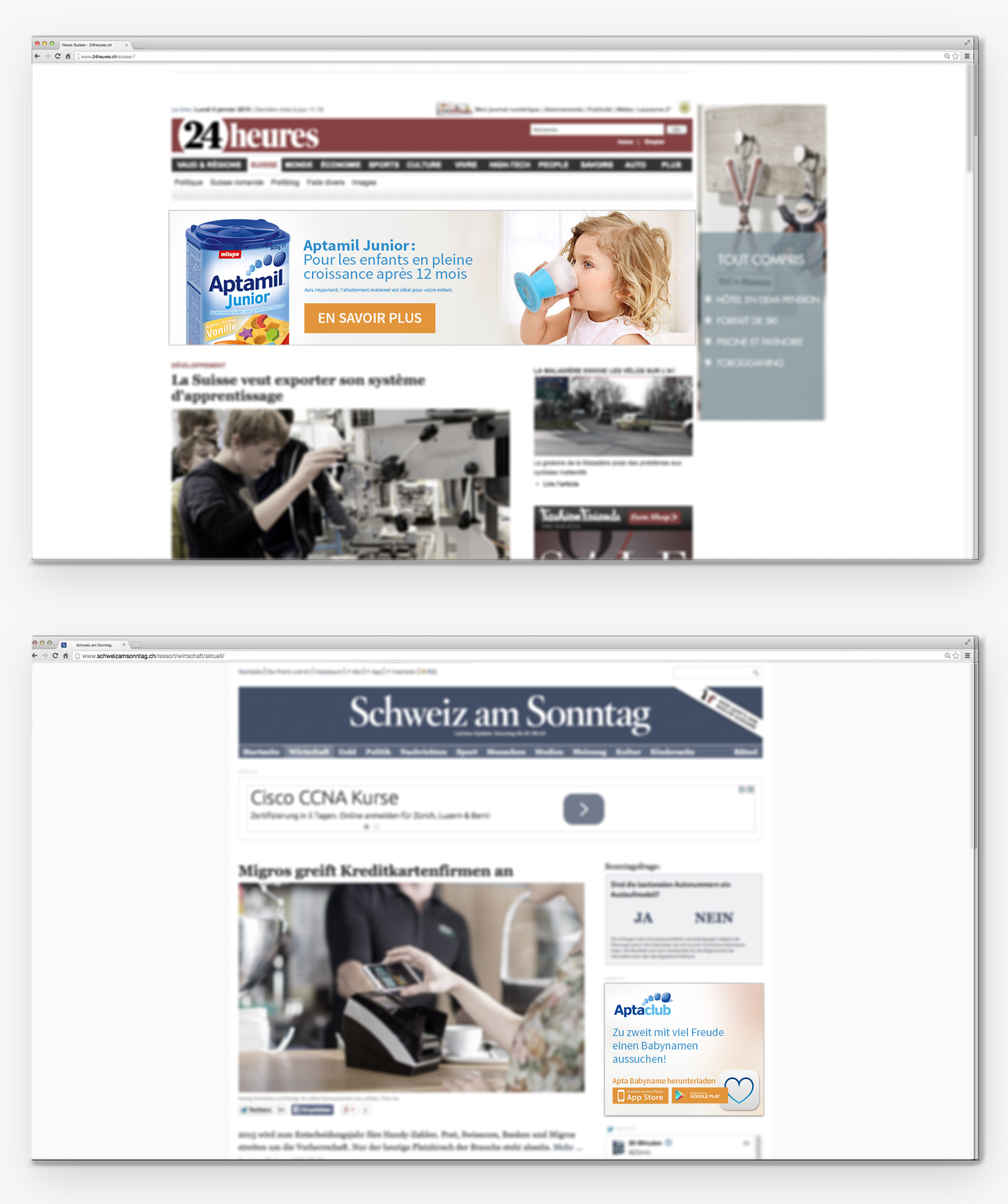 Site Internet Aptaclub 6 Exemple bannières Google Adwords selon le branding aptaclub