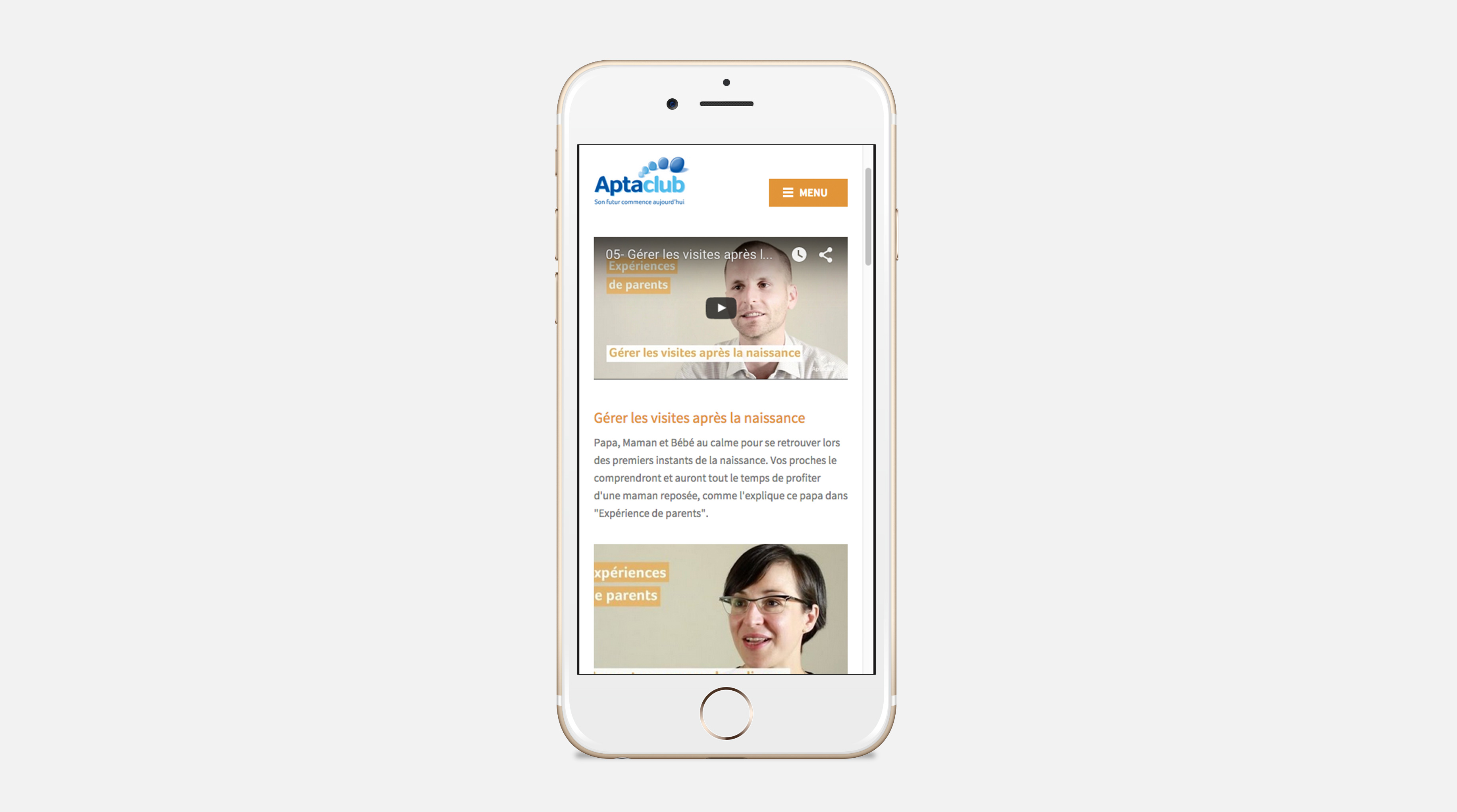 Site Internet Aptaclub 4 Vidéos site internet sur mobile