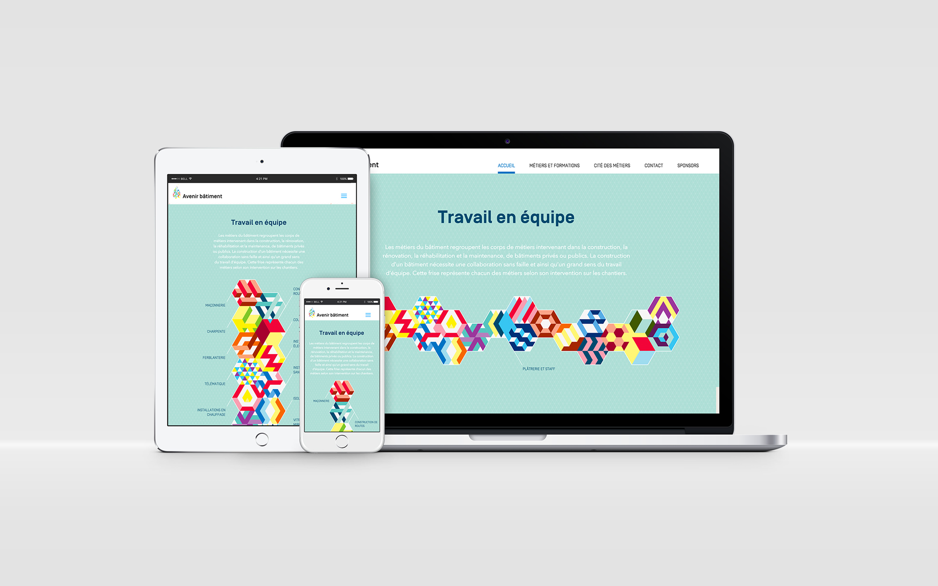 Développement d’un nouveau branding pour Avenir bâtiment 9 Aperçu du site internet Avenir Bâtiment en responsive