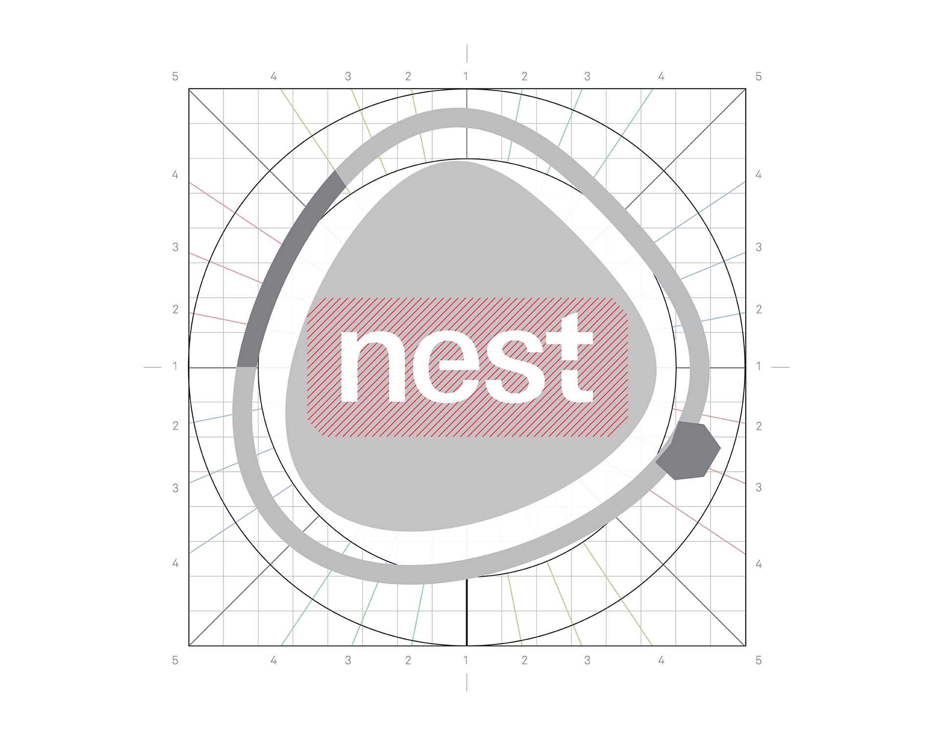 Exemple de travail de recherche d'une identité systémique 5 Construction logo