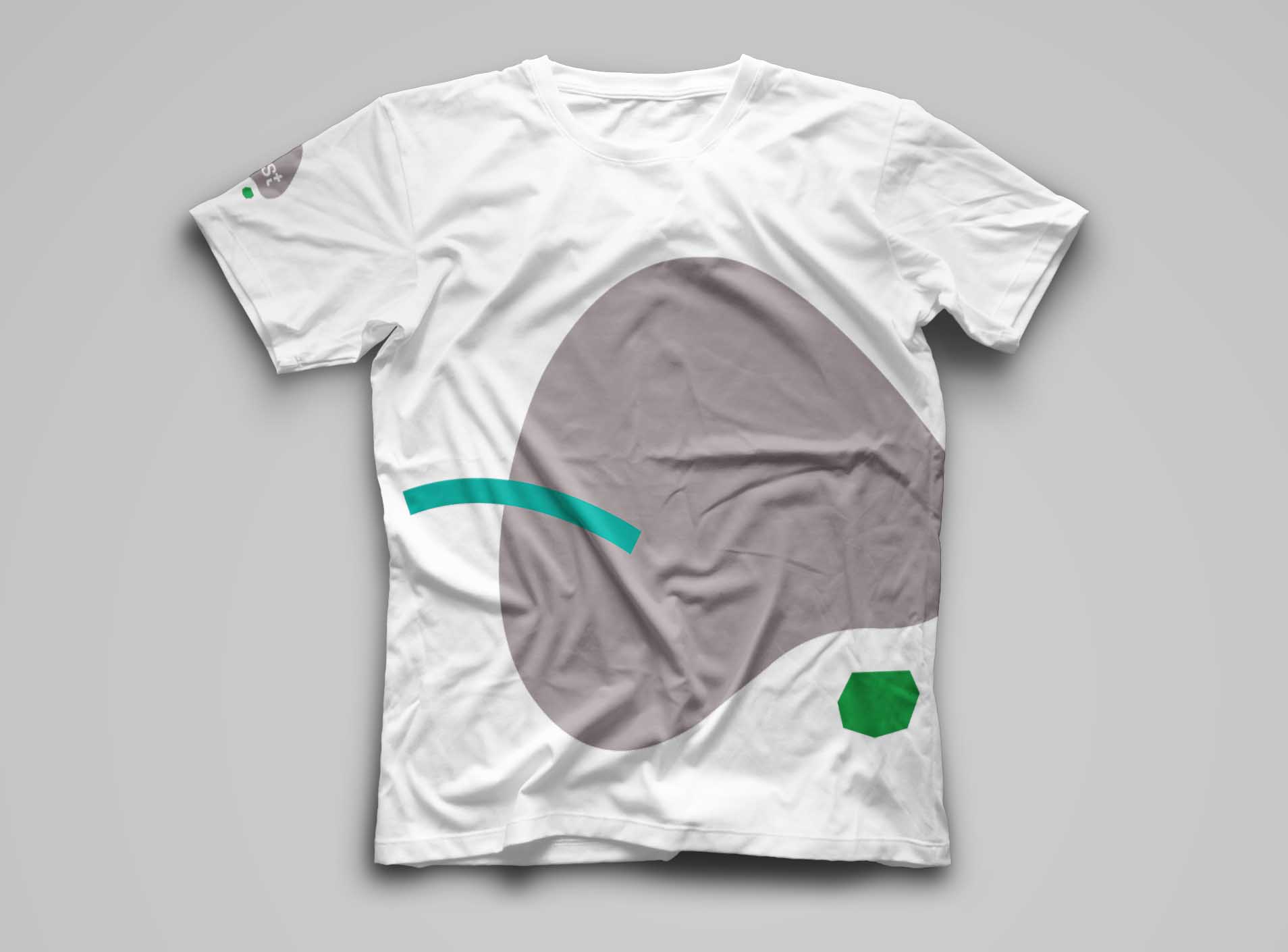 Exemple de travail de recherche d'une identité systémique 14 Tee-shirt avec logo