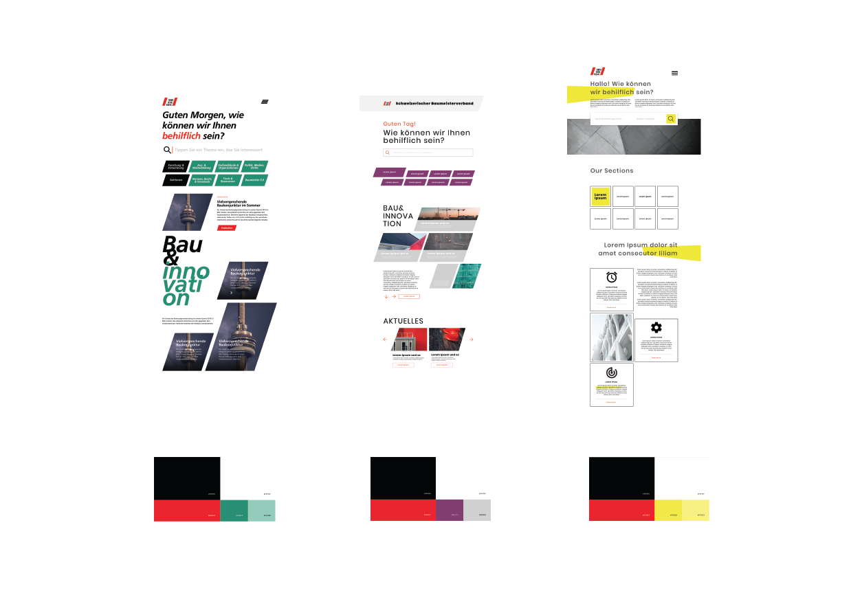 Plate-forme interactive pour la Société Suisse des Entrepreneurs 2 baumeisterverband visual universe