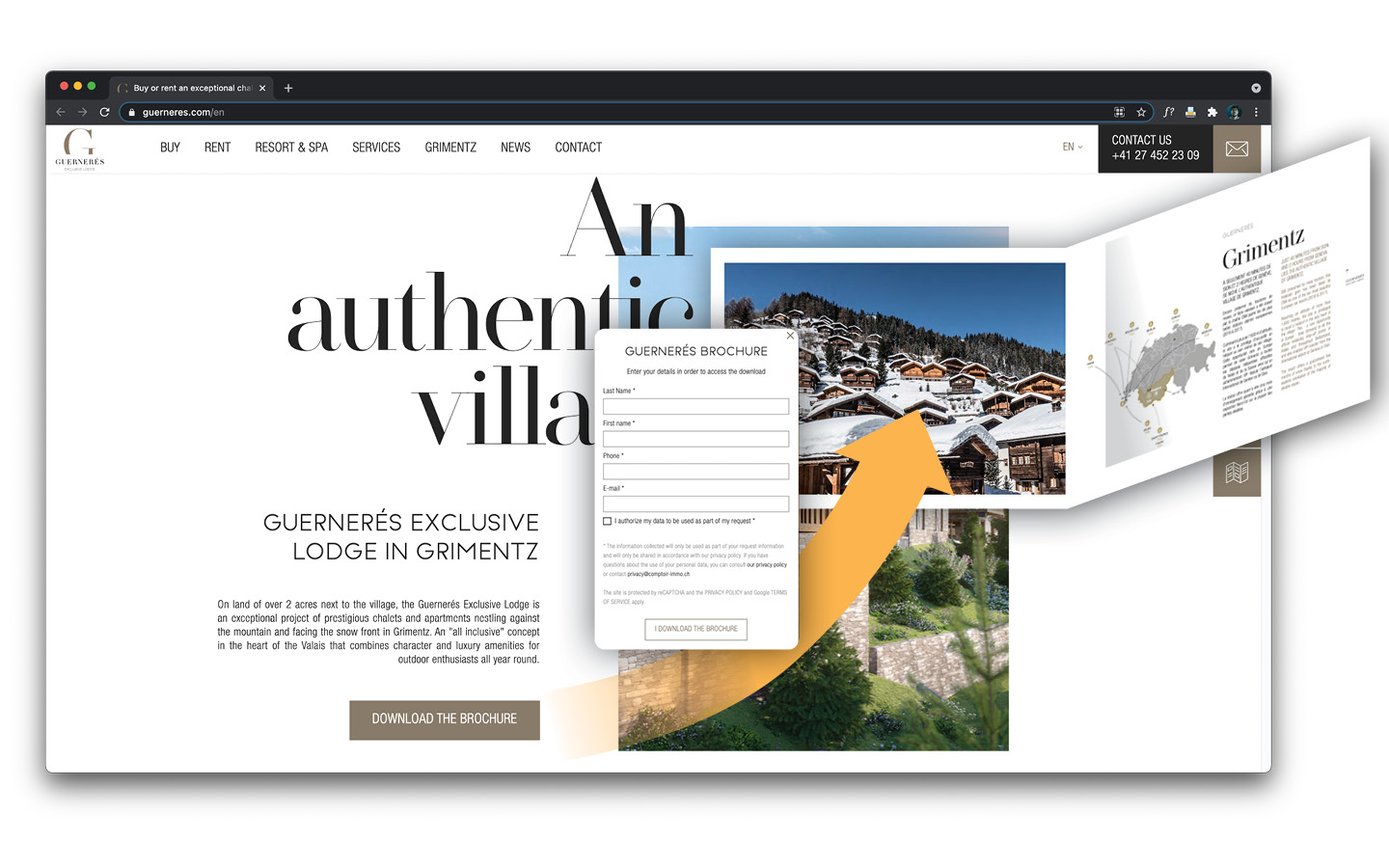 Campagne digitale pour des chalets de luxe à Grimentz 4 logic lead magnet enigma